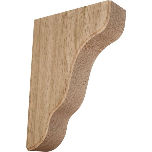 1-3/4 in. x 5-1/4 in. x 7-1/2 in. Red Oak Plymouth Wood Bracket