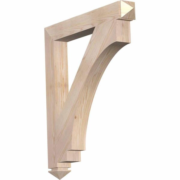 Ekena Millwork 3.5 in. x 34 in. x 30 in. Douglas Fir Imperial Arts and Crafts Smooth Bracket