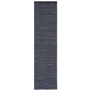 Kilim Dark Grey 2 ft. x 9 ft. Solid Color Runner Rug