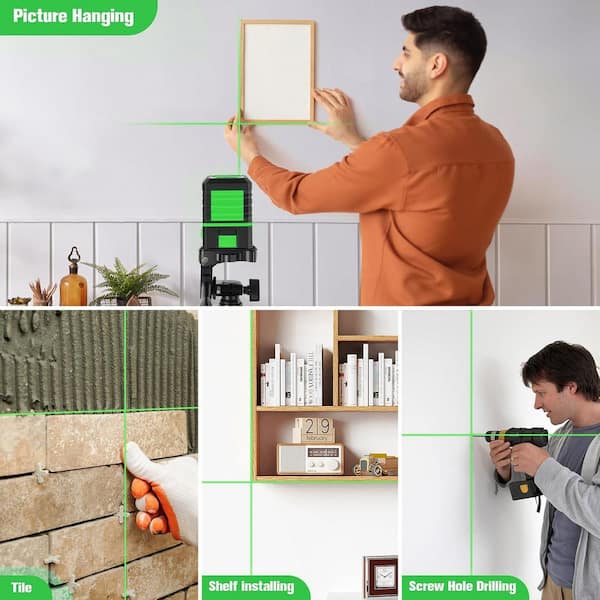 MarySino 82 ft. Green Beam Self-Leveling Cross-Line Laser Level