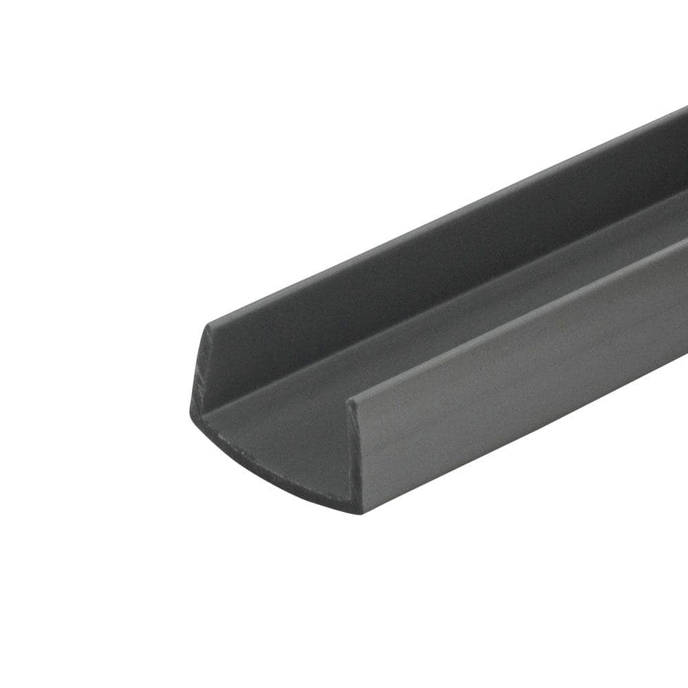 3/8 in. D x 3/4 in. W x 48 in. L Silver Rigid PVC Plastic U-Channel Mouldin