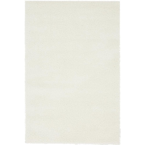 Unique Loom Studio Solid Shag White 4' 0 x 6' 0 Area Rug