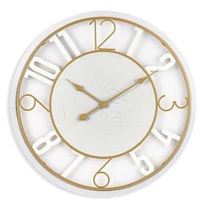 White Oversized Design Metal Analog Classic Numeral Wall Clock