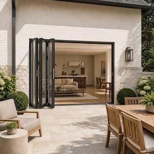 【DOORS】BOTHY　Low Table 900 ATVIO 120 in. x 96 in. Black Aluminum Outswing Folding Patio Door