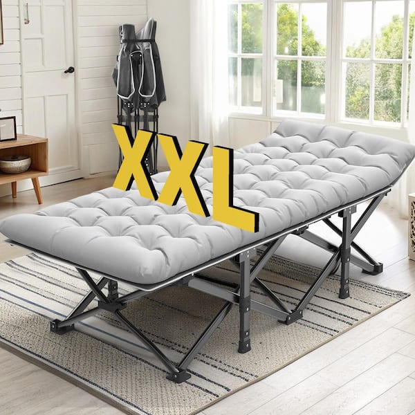 Folding Camping Cot for Adults-Heavy Duty 1200D Oxford Fabric 32" Oversized Bed with Mattress & Carry Bag for Adults