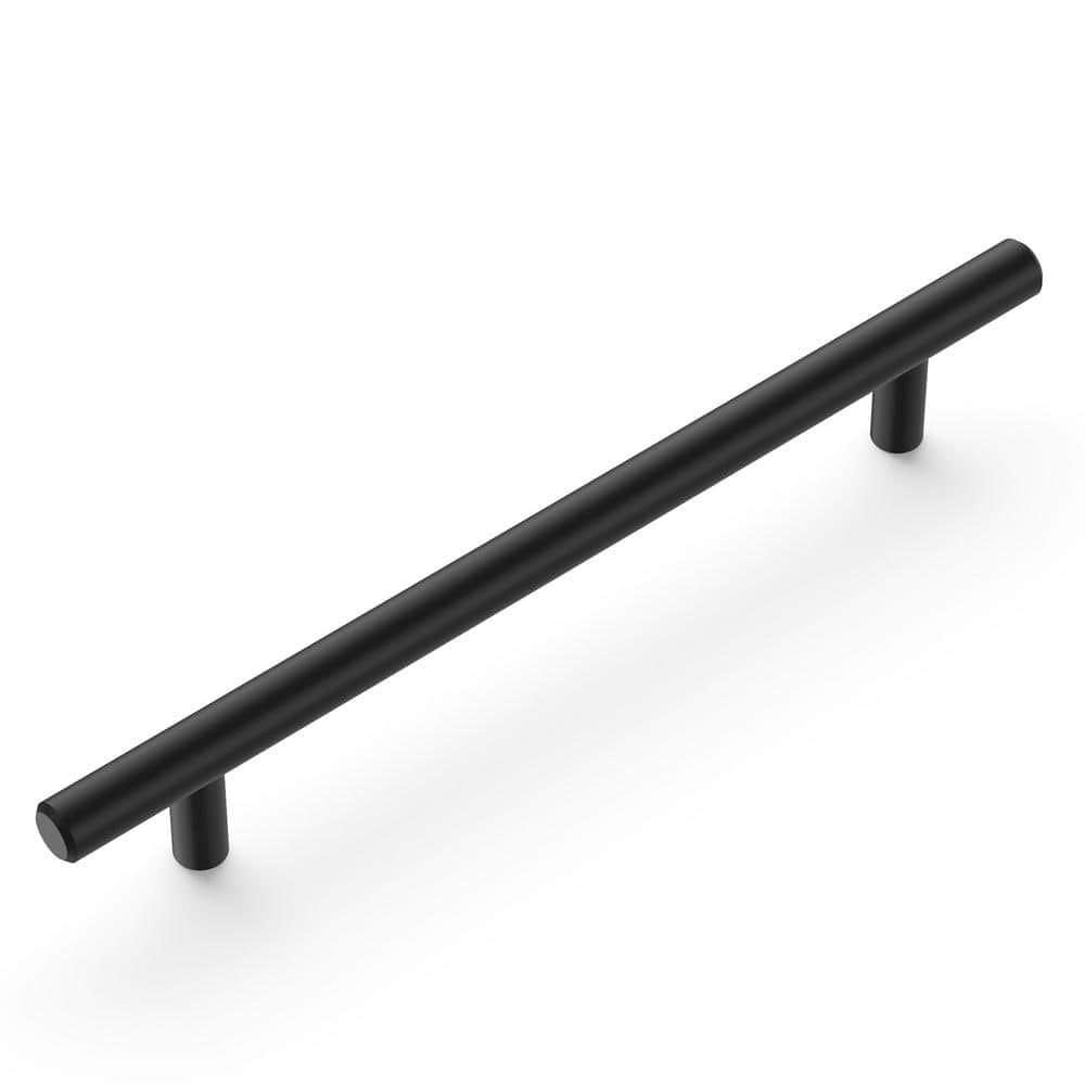 Matte Black Steel Bar Pull Cabinet Handles with Mounting Hardware