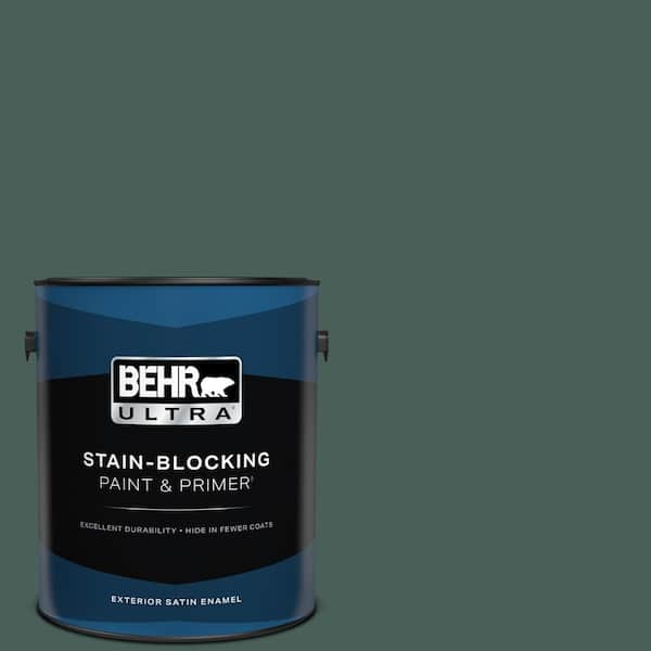 BEHR ULTRA 1 gal. #ICC-86 New Hunter Satin Enamel Exterior Paint & Primer