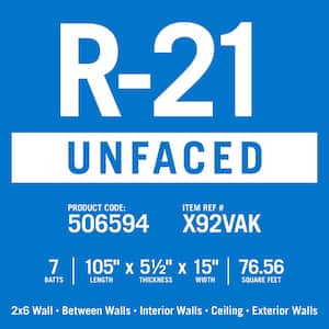 R-21 EcoBatt Unfaced Fiberglass Insulation Batt High Density 5-1/2 in. x 15 in. x 105 in. (15-Bags)