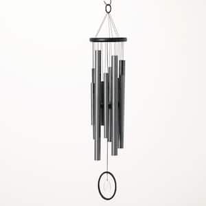 Signature Collection, Chimes of Crystal Silence, 27 in. Silver Windchimes for Outdoor, Patio, Home or Garden Decor SLCAS