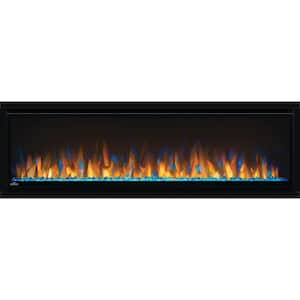 Alluravision Series 50 in. Slimline Wall-Mount Electric Fireplace in Black