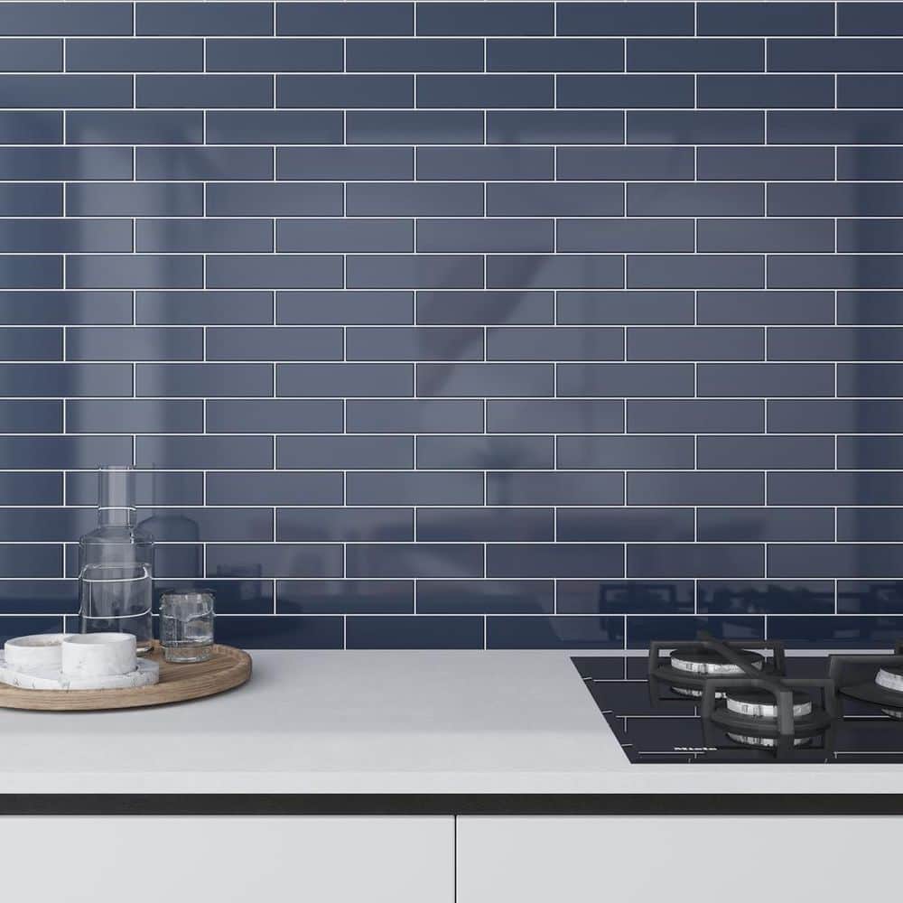 Arte 1.97 in. x 7.87 in. Glossy Blue Ceramic Subway Wall and Floor Tile (6.48 sq. ft./Case) (60-Pack) price history on PriceWatchPro