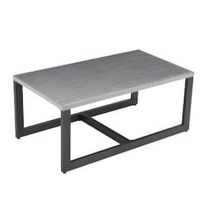48 in. Gray Espresso Large Rectangle Coffee Table, Modern Cocktail Table for Living Room