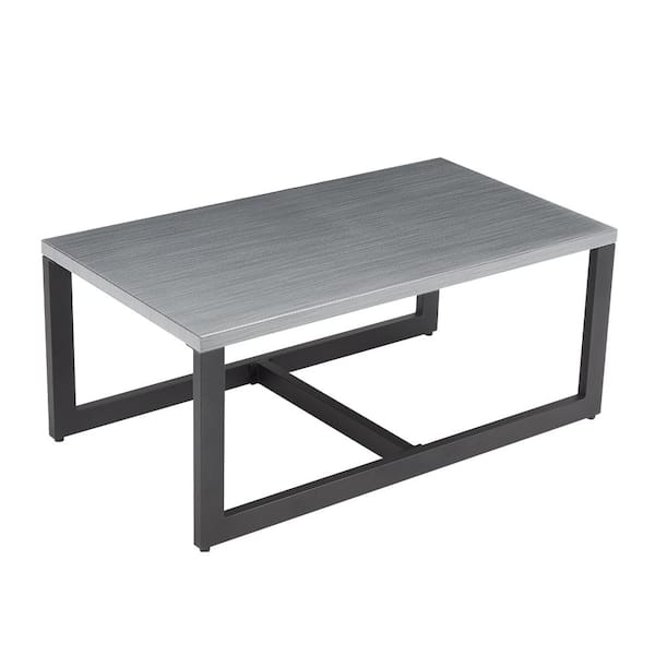 Pocassy 48 in. Gray Espresso Large Rectangle Coffee Table, Modern Cocktail Table for Living Room