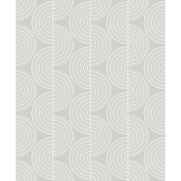 NextWall 31.35 sq. ft. Alloy Grey Zen Geo Vinyl Peel and Stick Wallpaper Roll