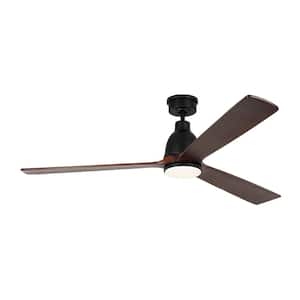 Bryden 60 in. LED Indoor/Outdoor Midnight Black Smart Ceiling Fan with Light Kit, Remote Control and Reversible Motor