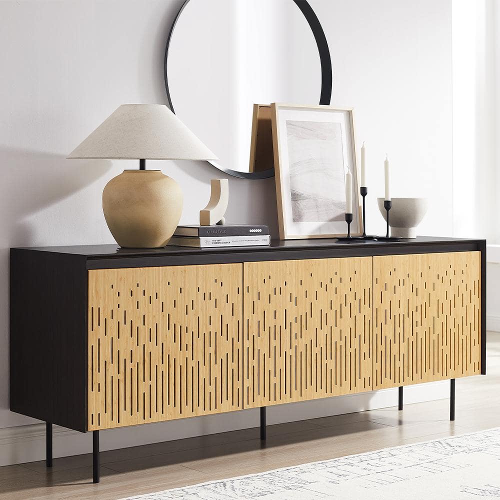 Layla 72 in. Charcoal Rectangle Wood Sideboard Console Table