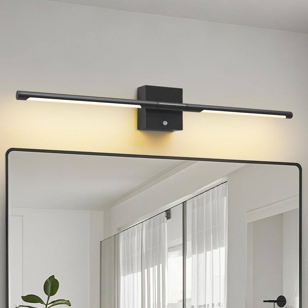 28 in. Black LED Wall Sconce 2-Pack, Wireless Motion Sensor 3000K-6000K Dimmable Wall Lamps with Timer for Bedroom price history on PriceWatchPro
