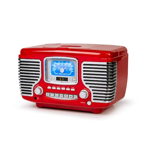 Crosley Corsair Radio Cd Player in Red CR612B-RE - The Home Depot
