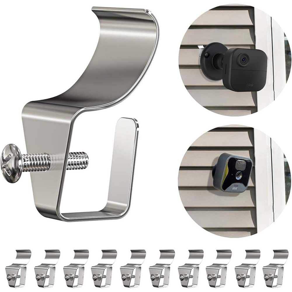 Vinyl Siding Clip Hooks for Outdoor Cameras, No-Hole Mounting, 12-Pack