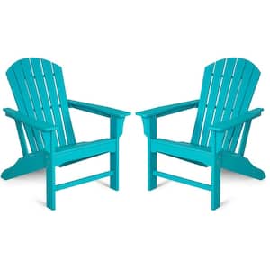 All-Weather Blue Plastic Adirondack Chair (2-Pieces)