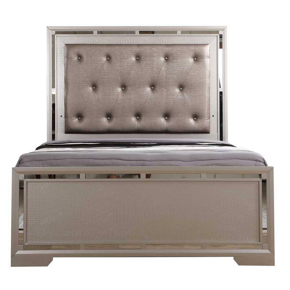 AndMakers Alana Silver Champagne Queen Panel Beds -  PF-G6800A-QB