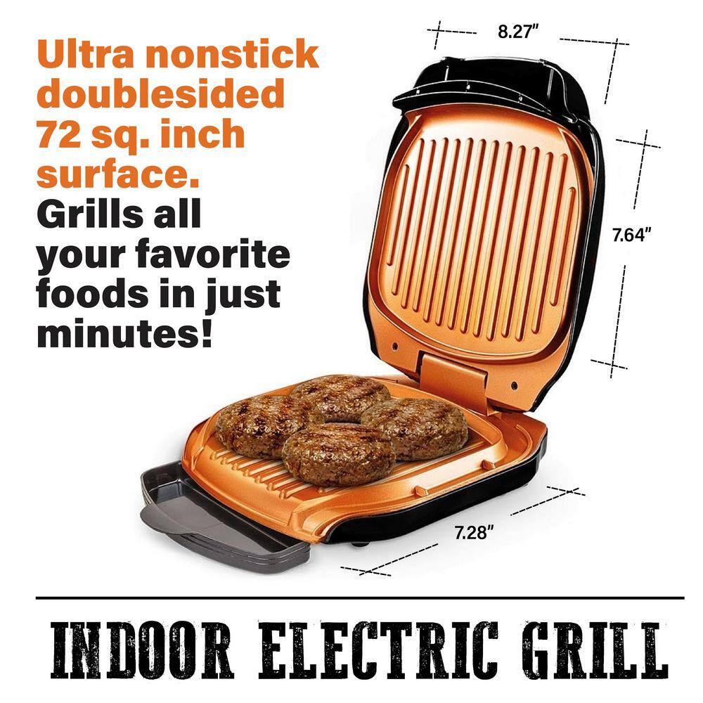 Gotham Steel Nonstick Copper Ceramic Electric Grill and Panini Press