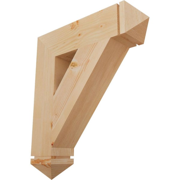 Ekena Millwork 5.5 in. x 30 in. x 26 in. Douglas Fir Traditional Arts and Crafts Smooth Bracket