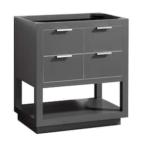 Allie 30 in. W x 21.5 in. D x 34 in. H Bath Vanity Cabinet Only in Twilight Gray with Silver Trim