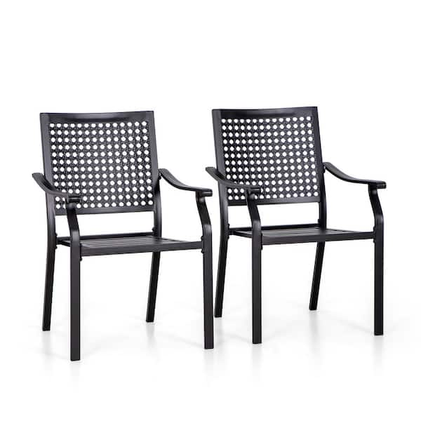 Stackable metal discount outdoor dining chairs