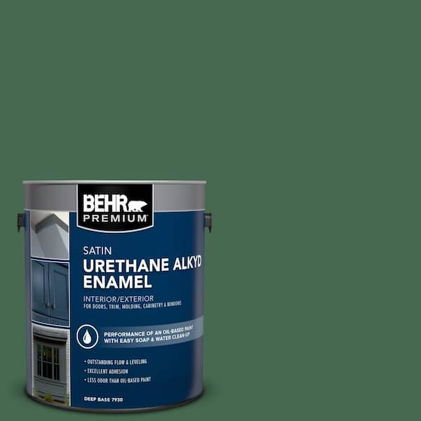 1 gal. #M410-7 Perennial Green Urethane Alkyd Satin Enamel Interior/Exterior Paint