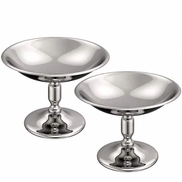 8 Stainless Steel Mini Footed Dessert Cups Set of 2 for Ice Cream Parfait Sundae Trifle Nuts, 2.95 In.
