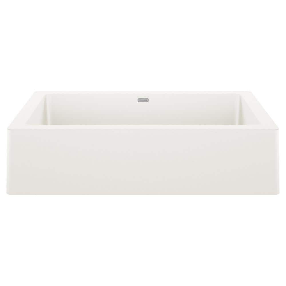 VINTERA White Granite Composite 30 in. Super Single Bowl Farmhouse Apron Ki