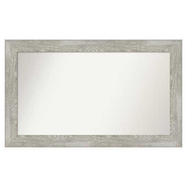 Amanti Art Dove Greywash 46 in. x 28 in. Custom Non-Beveled Distressed Recyled Polystyrene Bathroom Vanity Wall Mirror