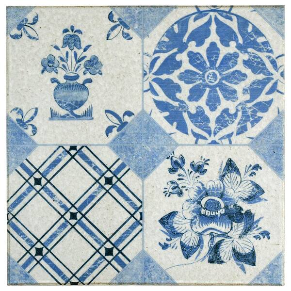 Merola Tile Klinker Retro Azul Mix 9-5/8 in. x 9-5/8 in. Ceramic Floor and Wall Quarry Tile (0.64 sq. ft./Each)