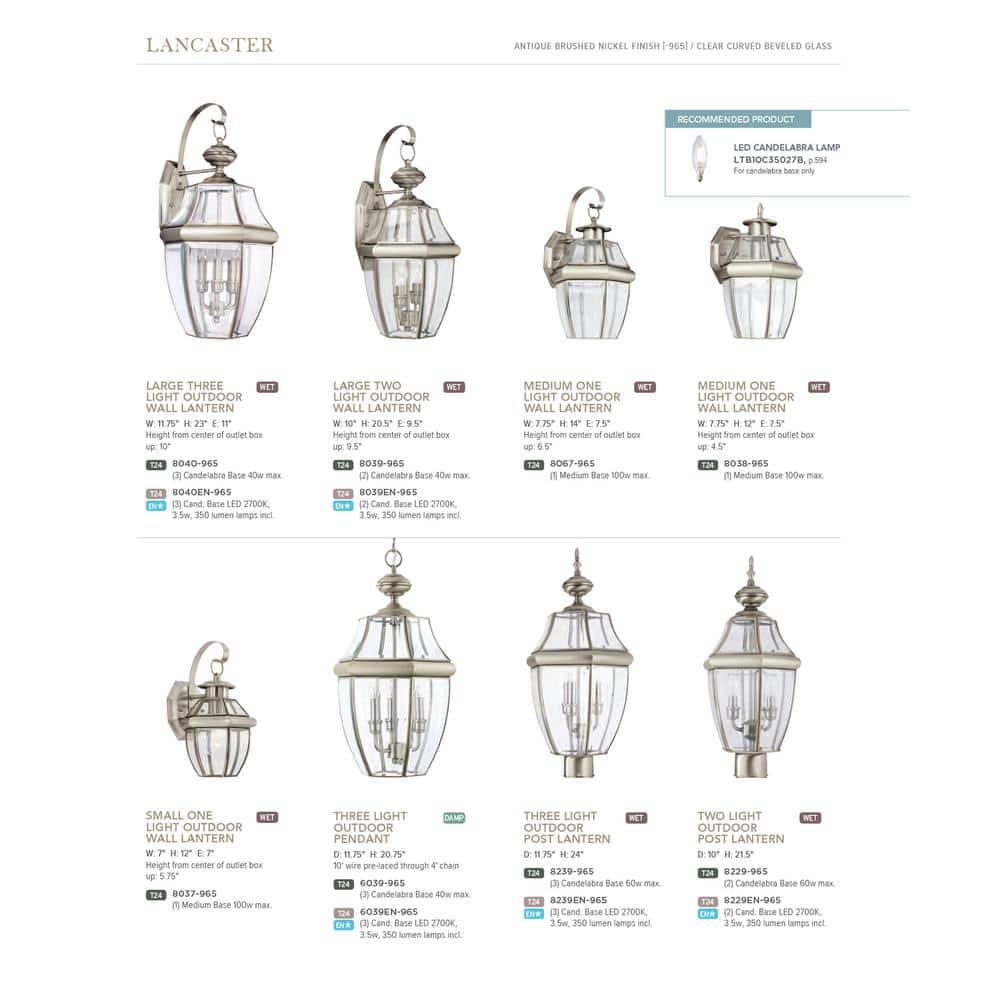 Antique Brushed Nickel Outdoor Lantern with Clear Glass Shade