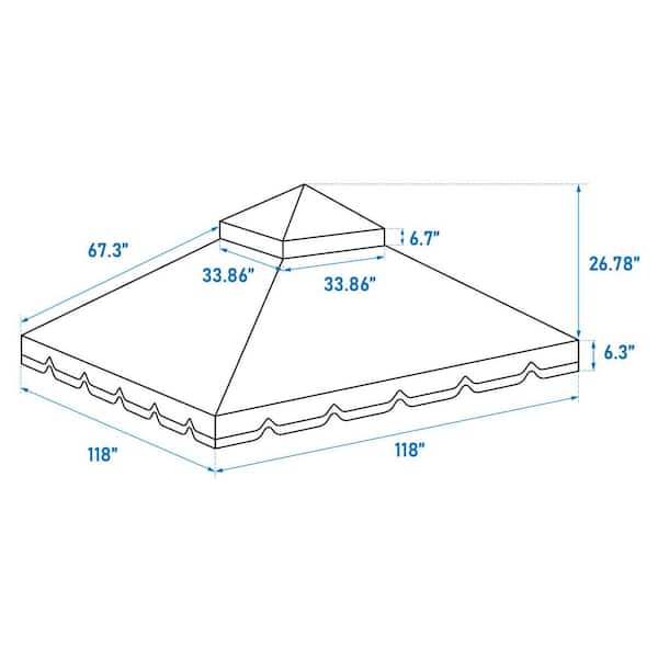 Sudzendf Khaki 10 x 10 Ft Outdoor Patio Double Tiered Great