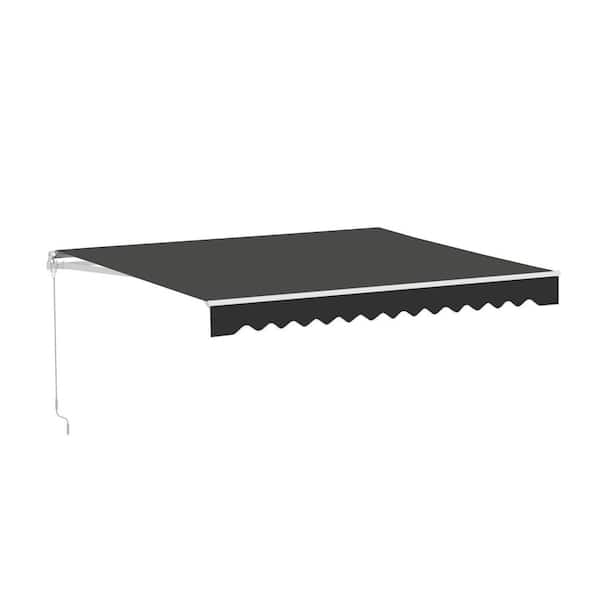 13 ft. Manual Patio Retractable Awning (120 in. Projection) in Black