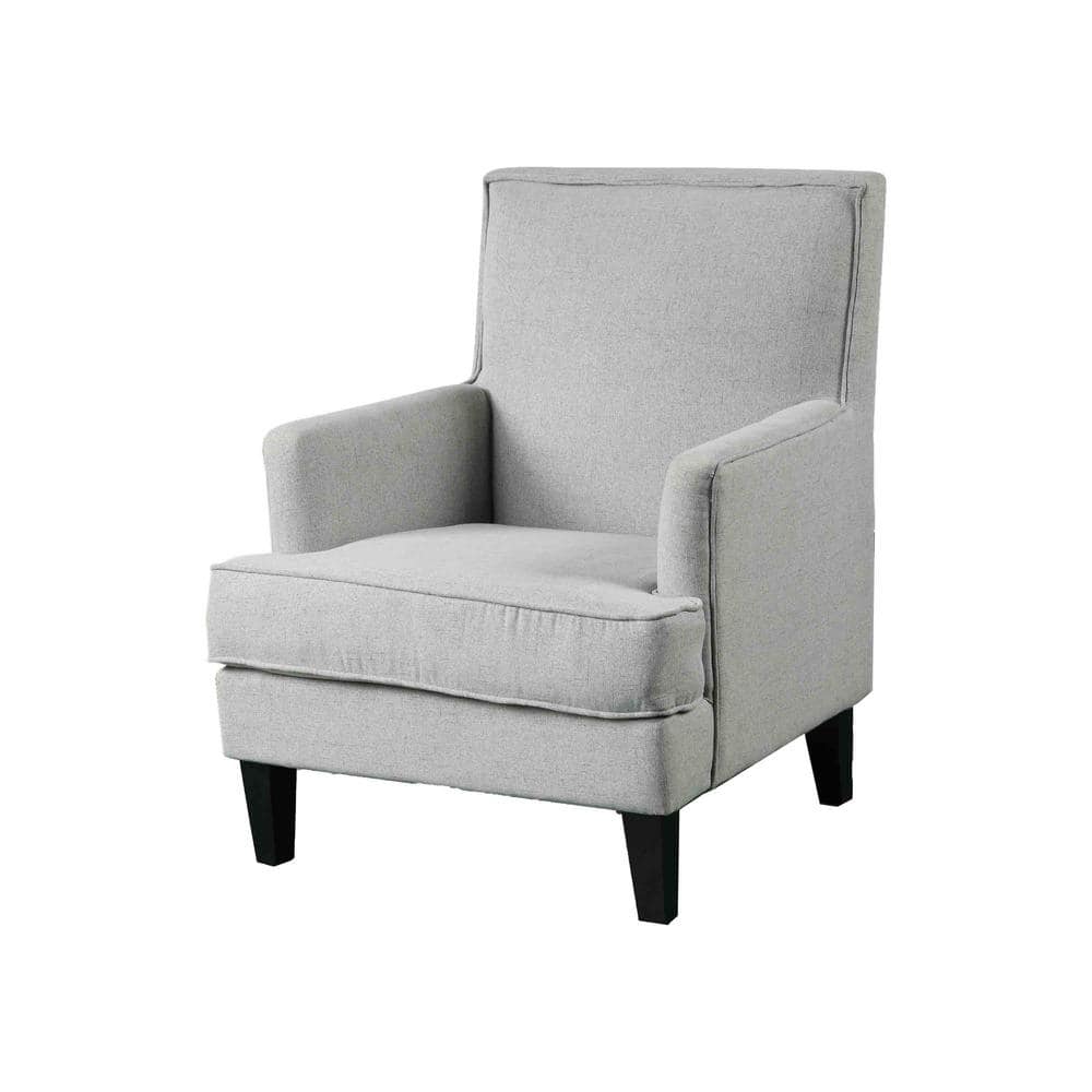 Elegant Gray Velvet 30" Manufactured Wood Accent Armchair