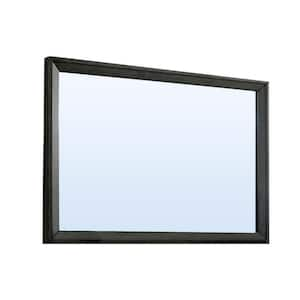 17.38 in. W x 40.5 in. H Wooden Frame Gray Wall Mirror