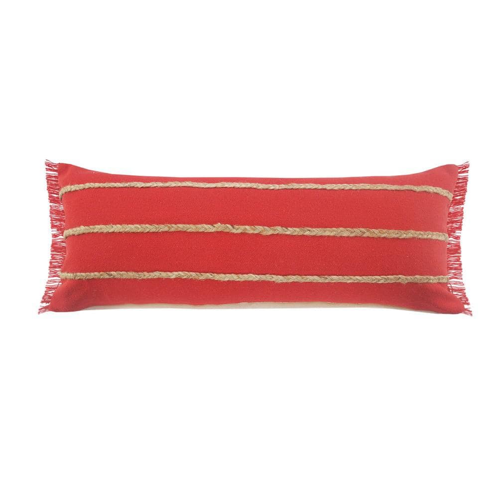 Atlantis Americana Red / Tan Striped Jute Braided Poly-fill 14 in. x 36 in.