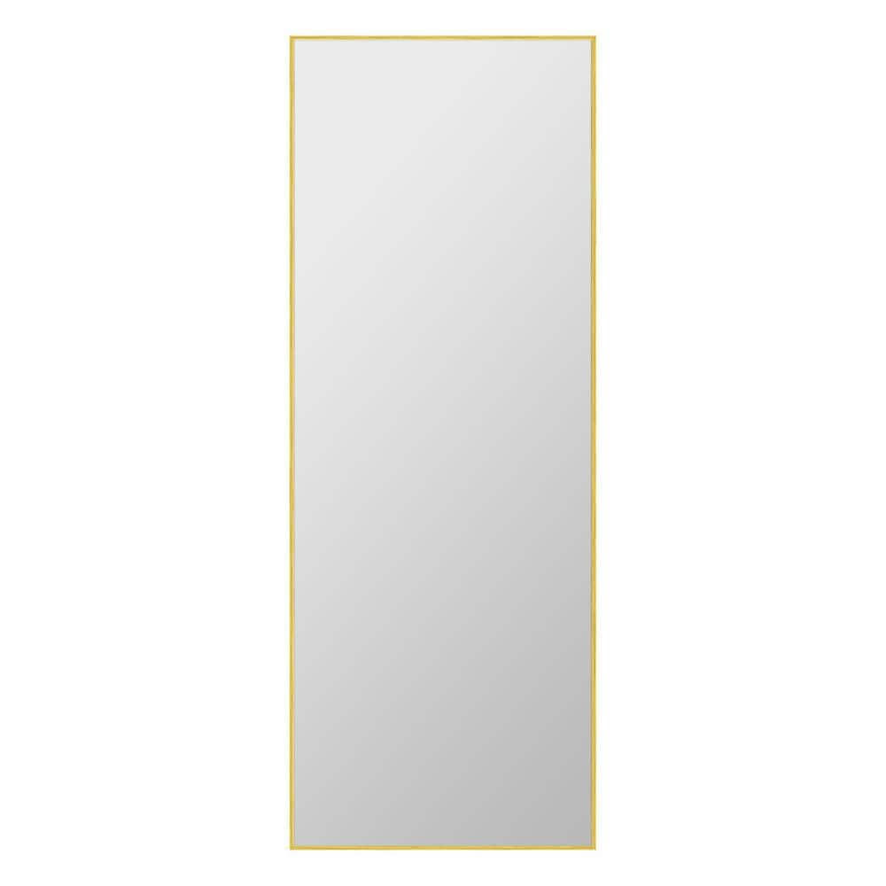 21 in. W x 64 in. H Modern Rectangle Oversized Brushed Gold Metal Framed Fu