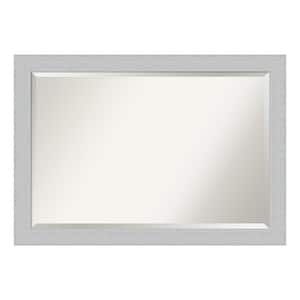 Medium Rectangle Distressed White Beveled Glass Modern Mirror (28.25 in. H x 40.25 in. W)