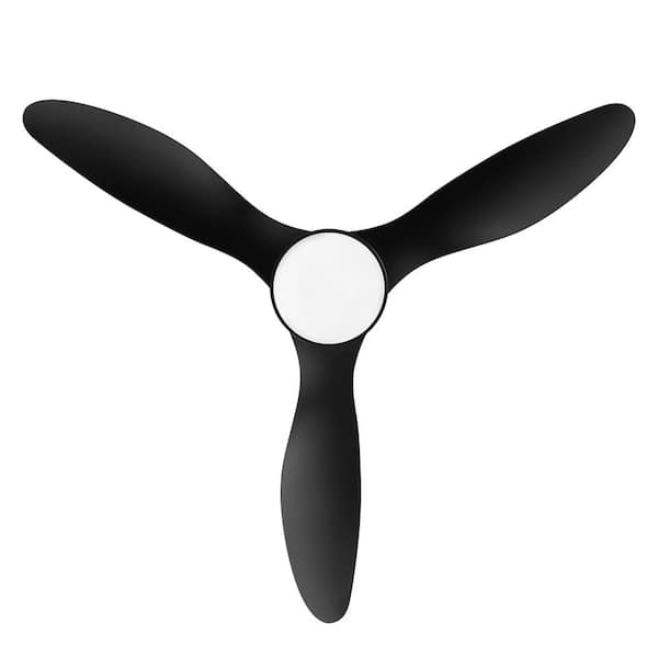 Alisio 42 in. Indoor Matte Black Ceiling Fans with Adjustable White Integrated LED with 3-Black Blades and Remote