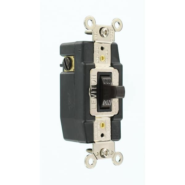 20 Amp Industrial Grade Heavy Duty Single-Pole Double-Throw Center-Off Momentary Contact Toggle Switch, Brown 1257