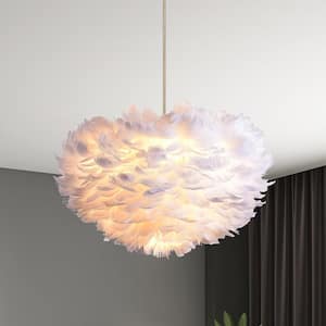 Columbus 3 -Light Unique/Statement Globe Chandelier with Feather Accents
