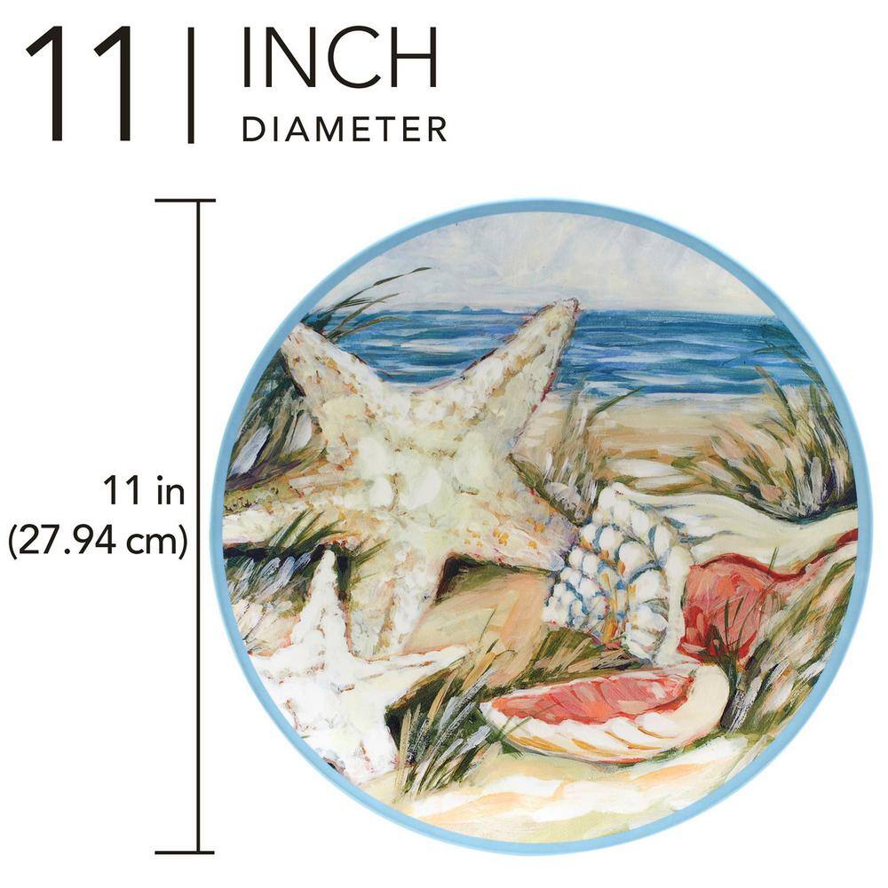 Seacoast Multicolor Melamine 11" Dinner Plates Set of 6