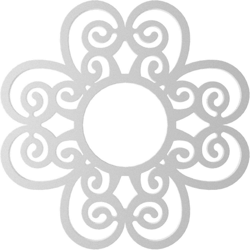 28" Black PVC Pierced Ceiling Medallion with Elegant Filigree Design