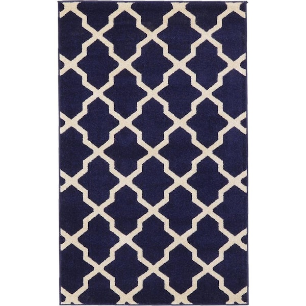 Trellis San Antonio Navy Blue 3' 3 x 5' 3 Area Rug