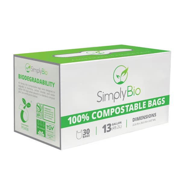 Simply Bio 13 Gallons Polyethylene Plastic Recycling Bags - 50