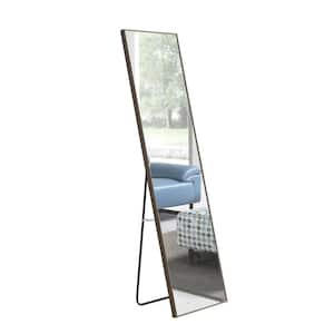15 in. W X 58 in. H 3rd Generation Gray Wooden Framed Full Length Mirror Wall Mounted Dressing Mirror Clothing Store